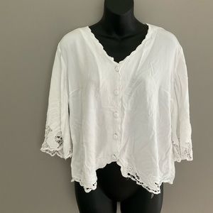 Soft Surroundings, white lace shirt